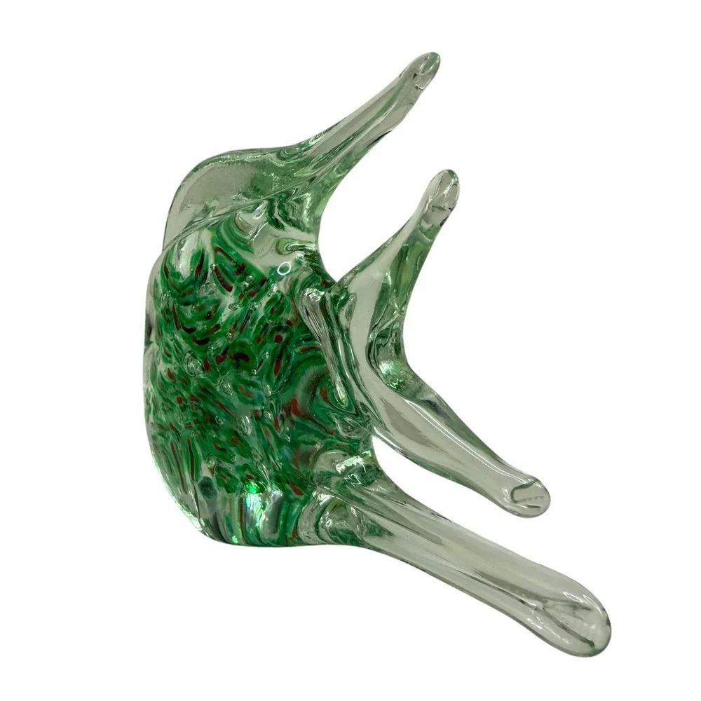 Murano Millefiori Hand Blown Glass Fish Figurine Paperweight Art Sculpture 3.5in